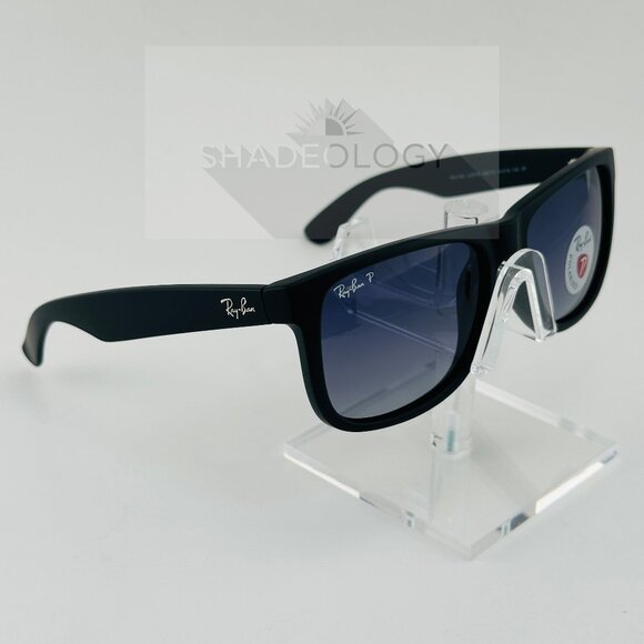 New Ray-Ban RB4165 622/T3 Justin Sunglasses Polarized Gray Lens Black Frame - Picture 3 of 10